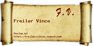 Freiler Vince névjegykártya